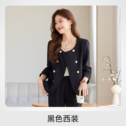 Xiao Xiang style wide leg pants suit 2024 autumn new pea green fashion commuter versatile stylish women's suit tide