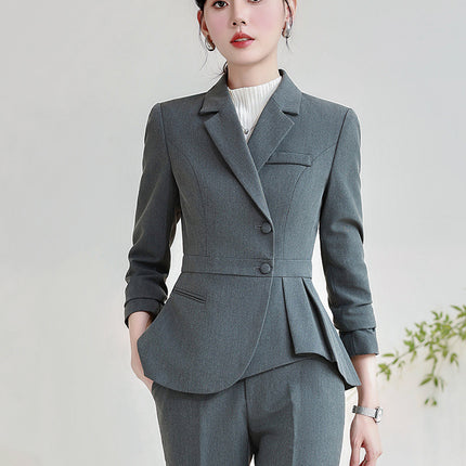 Cross-Border Professional Suit Set for Women, New Spring and Autumn High-End Formal Wear, Jewelry Hotel Manager Front Desk Reception Work Uniform