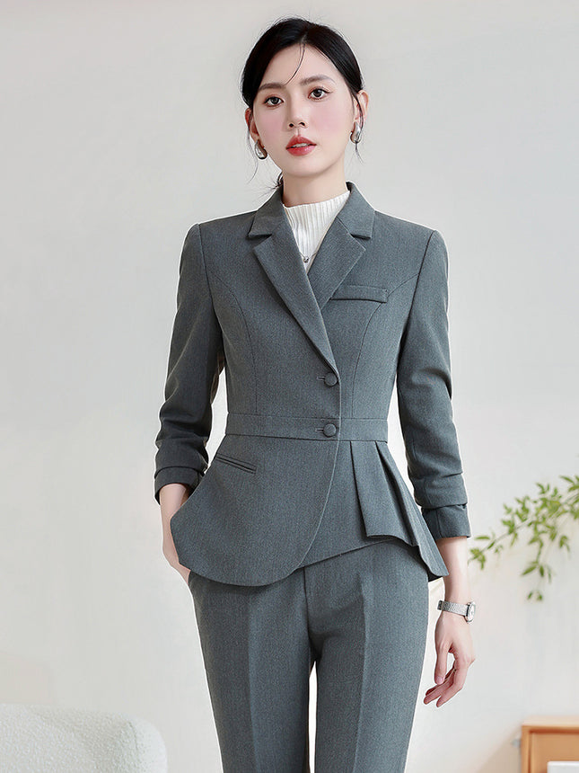 Cross-Border Professional Suit Set for Women, New Spring and Autumn High-End Formal Wear, Jewelry Hotel Manager Front Desk Reception Work Uniform