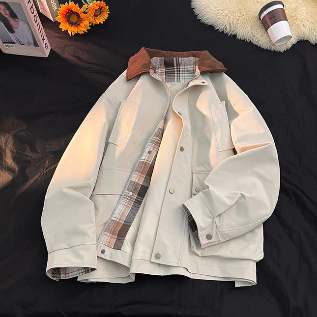Spring and Summer Fashion Men's and Women's Warm Windproof Waterproof Casual Collar Collar Jacket