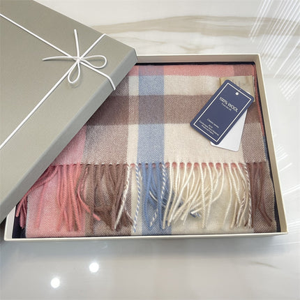 Solid Color Scarf Women's Winter 2024 New Big Brand Korean Style Cashmere Wool Winter Warm Neck Shawl Ins Card