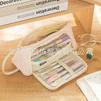 Twill triangle pencil bag [pink]
