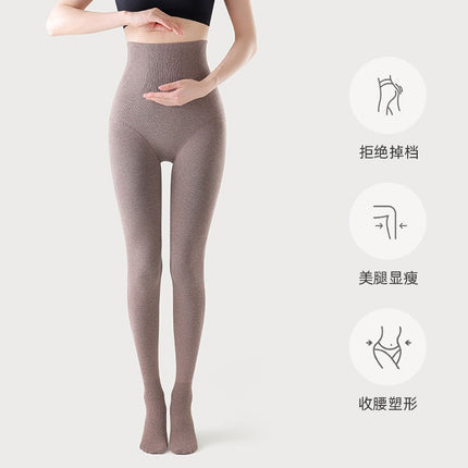 Plus-Size Cloud Cotton Leggings for Women, Suitable for Wearing Outside, for Chubby Women, Extra Thick and Fleece-Lined for Spring, Autumn, and Winter, High-Waisted, Non-Slip Pantyhose