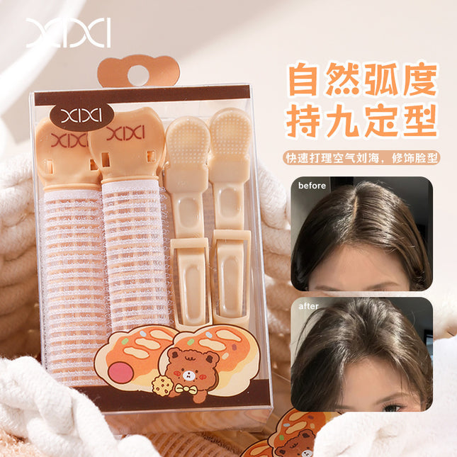 Xixi Fluffy Curling Iron Bangs Root Clip Forehead High Crown Styling Curling Roller Fluffy Fixing Clip 4-Pack
