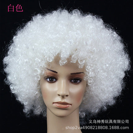 False cover round curly hair props large size head cover large wig explosive head wig fan hair