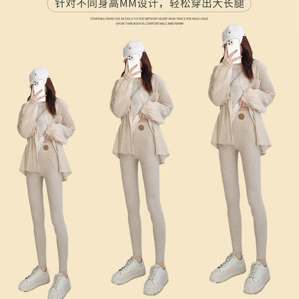 Fleece-Lined Thick Leggings for Women, Winter 2025 New Style, Pure Cotton, Extended Length, Cold-Resistant, Warm Cotton Pants for Northeast