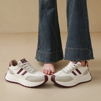 Women's Thick-Soled German Training Shoes for Small People 2025 Autum New Height-Increasing 7cm Forrest Gump Sneakers Showing Feet Small Daddy Shoes