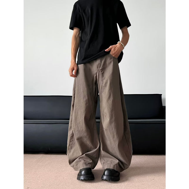 Retro Silhouette Scimitar Cargo Pants Men's Spring and Autum American Retro Vintage Loose Casual Wide-Leg Jeans