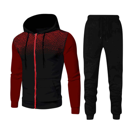 Men's Sweatshirt and Pants Set Cross-Border Amazon Foreign Trade Sports Fitness Men's Autumn and Winter Sweatshirt and Sweatpants Set