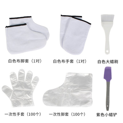 Cross-border Banafen Wax Therapy Hand and Foot Care Accessories Combination Set Velcro Cotton Insulation Hand and Foot Cover Wax Brush