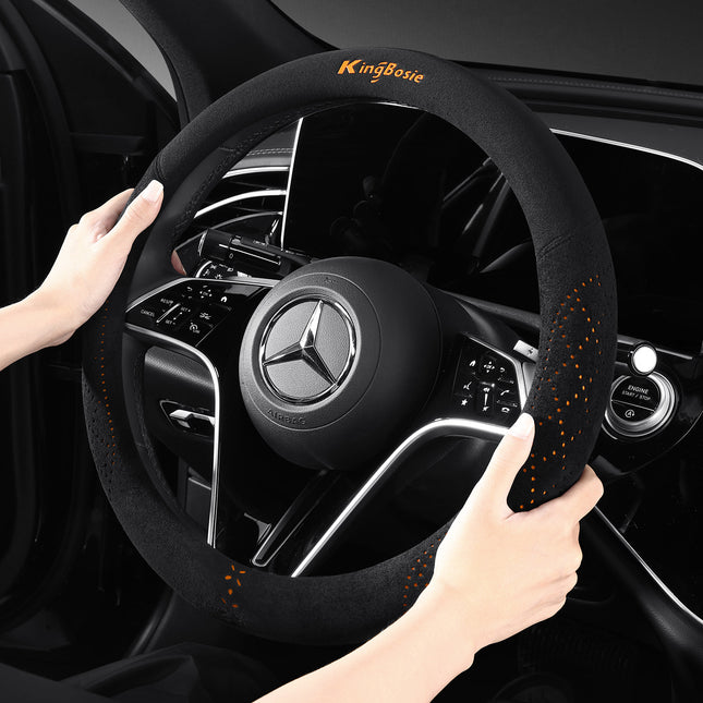 Manufacturer's Delivery of Four-Season Steering Wheel Covers for Men and Women in Spring and Summer, Suede Non-Slip High-End Car Handle Covers Cross-Border