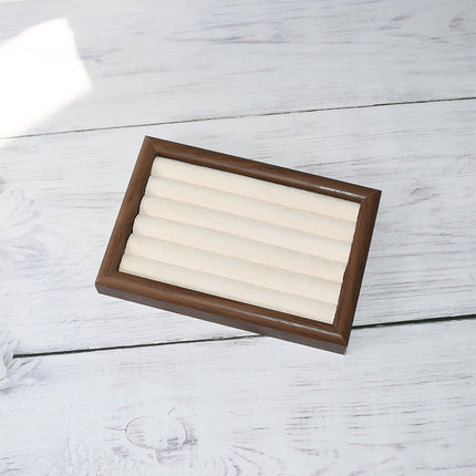 Walnut Color Jewelry Tray Ring Storage Box Solid Wood Ring Plate Earrings Earrings Bracelet Display Jewelry Display Rack