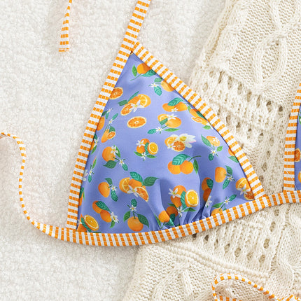 New European and American Bikini Fruit Lace Two-Piece Sexy Bikini Export Swimsuit Cross-Border Amazon Swimsuit