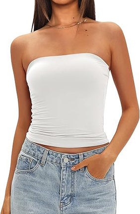 2025 Cross-Border Hot-Selling Women's Tube Top Off-Shoulder Inner Wear Outerwear Tight-Fitting Top