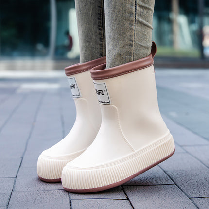 Cross-Border 2024 New Version of Rain Boots for Women, Fashionable and Versatile Rain Boots, Waterproof, Non-Slip, Comfortable and Wear-Resistant, Women's Water Shoes for Camping