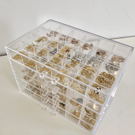 Free Shipping Drawer Jewelry Storage Box Multi-Layer Dust-Proof Red Jewelry Box Earrings Earrings Acrylic Storage Box