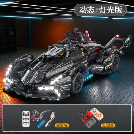 Compatible with Lego Black Gold V12 Cyberpunk Rambo Remote Control Building Blocks Sports Car Racing Children's Toys Cross-Border Wholesale