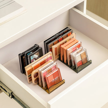Eye Shadow Plate Storage Box Powder Cake Partition Acrylic Transparent Desktop Makeup Blush Cosmetic Shelf