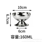 304 stainless steel short silver ice cream cup