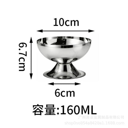 304 Stainless Steel Ice Cream Cup Entry Luxury INS Goblet Pudding Dessert Cup Cocktail Cup Smoothie Bowl Ice Cream Cup
