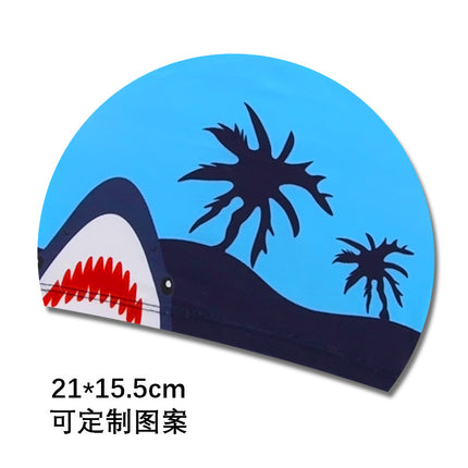 Cartoon Children's Swimming Cap Printed Cute Fashionable Cloth Cap for Boys and Girls Comfortable Non-Stretching Swimming Cap Cloth Cap Quick-Drying