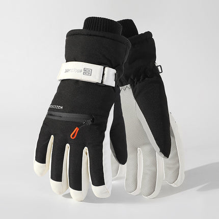 Ski gloves winter go out riding electric car anti-slip touch screen cold-proof windproof velvet padded anti-water splashing lovers