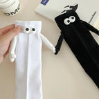Three-dimensional eyes white / [hand-in-hand socks and nude socks] one size fits all (36-43)