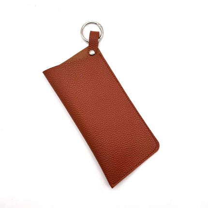 Pu Japanese and Korean Open Glasses Cosmetics Bag Genuine Leather Sunglasses Case Fashionable Unisex Myopia Glasses Portable Bag