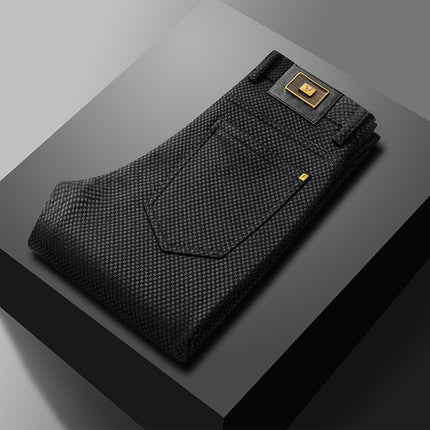 Corduroy 2025 Men's Light Luxury Business Casual Pants Autumn and Winter New Fashion Slightly Elastic Straight-Leg Warm Fleece-Lined Men's Pants