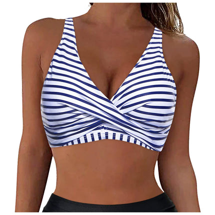 Cross-border exclusive women's full-cover bikini gathered swimsuit top sports bra swimsuit top