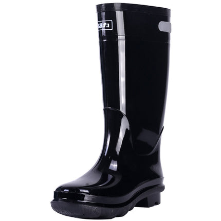 Wholesale 028 Cotton-Lined Non-Slip Industrial and Mining Water Boots with Reflective Strips, Labor Protection High-Top Shanghai Huali Rain Boots, Durable
