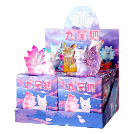 Dahuang nine-tailed fox (with lights) blind box creative tide play desktop small ornaments girlfriends girl heart birthday gift wholesale