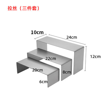 Factory direct supply stainless steel shoe rack shoe bag display shelf window shoe bag high and low display rack jewelry bracket