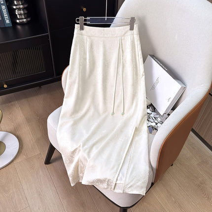 2025 New Summer New Chinese Style National Style Buckle Jacquard Top Gaming Tang Suit Two-piece Tea Suit