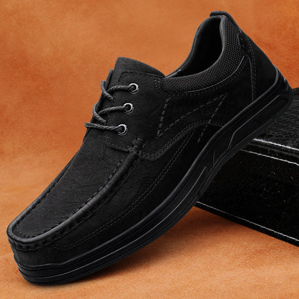 Men's Shoes Daily Outdoor Tooling Shoes Handmade Casual Shoes Spring and Autumn Low-top Genuine Leather Frosted Leather Shoes Lace-up Shoes