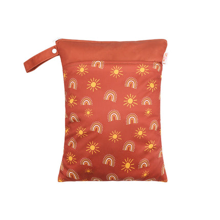 Nordic printing storage hanging bag cross-border hot sale baby diaper bag wetbag wet and dry separation double-layer waterproof bag