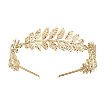 Cross-Border European and American Bridal Leaf Headband Baroque Golden Leaf Headdress Bracelet Earrings Arm Ring Hairpin Hair Accessories
