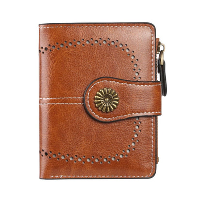 Anti-theft Brush Wallet Women's 2025 New Wax Wallet Multi-card Coin Purse European and American Women's Short Wallet