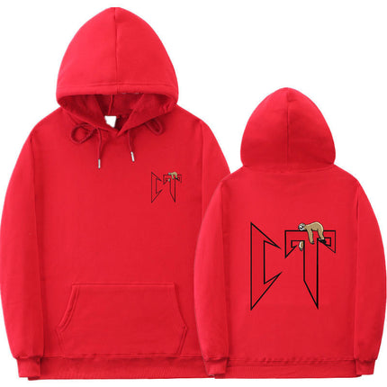 European Size Rib Bottom Fashion Printed Sweatshirt Loose Hoodie Men's and Women's Casual Sports Sweatshirt