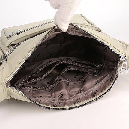 Casual Shopping Bag All-match Travel Crossbody Bag Simple Women Shoulder Bag Lightweight Water-repellent Nylon Cloth Bag