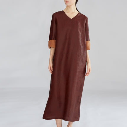 Silk Red Cloud Turtle Oil Leather Vintage Dress for Women, Low-Key Luxury, 100% Mulberry Silk Dress, New Spring Model