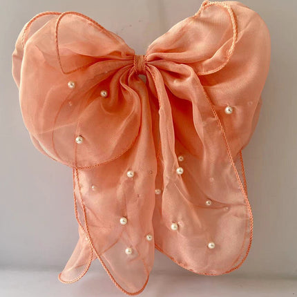 Bow hairpin new black fabric headdress spring clip French high-end head clip jewelry hair clip