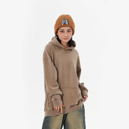 Tide brand American heavyweight 400g big terry hooded vests women's autumn and winter washing old casual Joker lovers vests