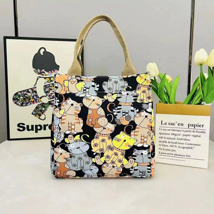 Summer new fashion handbag large capacity cartoon animation printing shoulder bag office workers lunch box bag wholesale