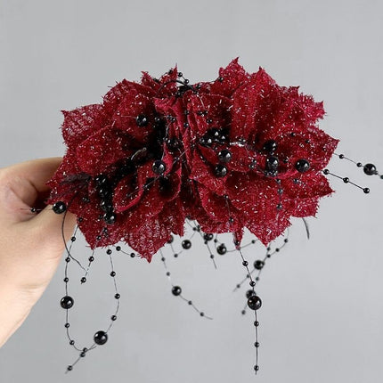 Tassel Shark Clip Hair Volume Elegant All-match Bright Silk Flower Clip New Elegant New Headwear