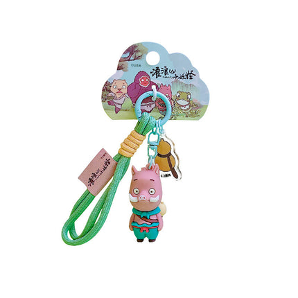 Cartoon Langlang Mountain Little Monster Basic Shape Keychain Couple Bag Car Keychain Gift Wholesale