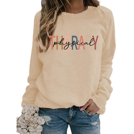 Foreign trade supply therapy printed round neck jacket sweater European size women's coat long sleeve cross-border autumn and winter