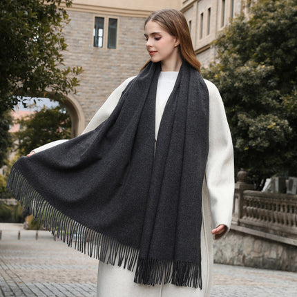Wool Scarf Autumn and Winter Korean Style Cashmere Scarf Women's Winter New Women's Shawl Pure Color Scarf Versatile
