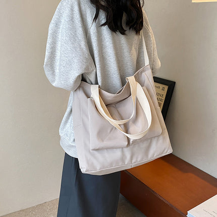 Large Capacity Bag Women's Waterproof Canvas Bag Women's Crossbody Bag Korean Style Casual College Students' Class Portable Mummy Bag