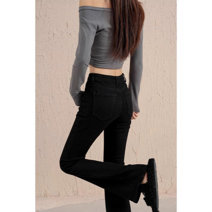 Vintage Hot Girl Classic Stretch Flared Pants New Autumn Versatile Slim Fit Height-Enhancing Boutique Denim Women
